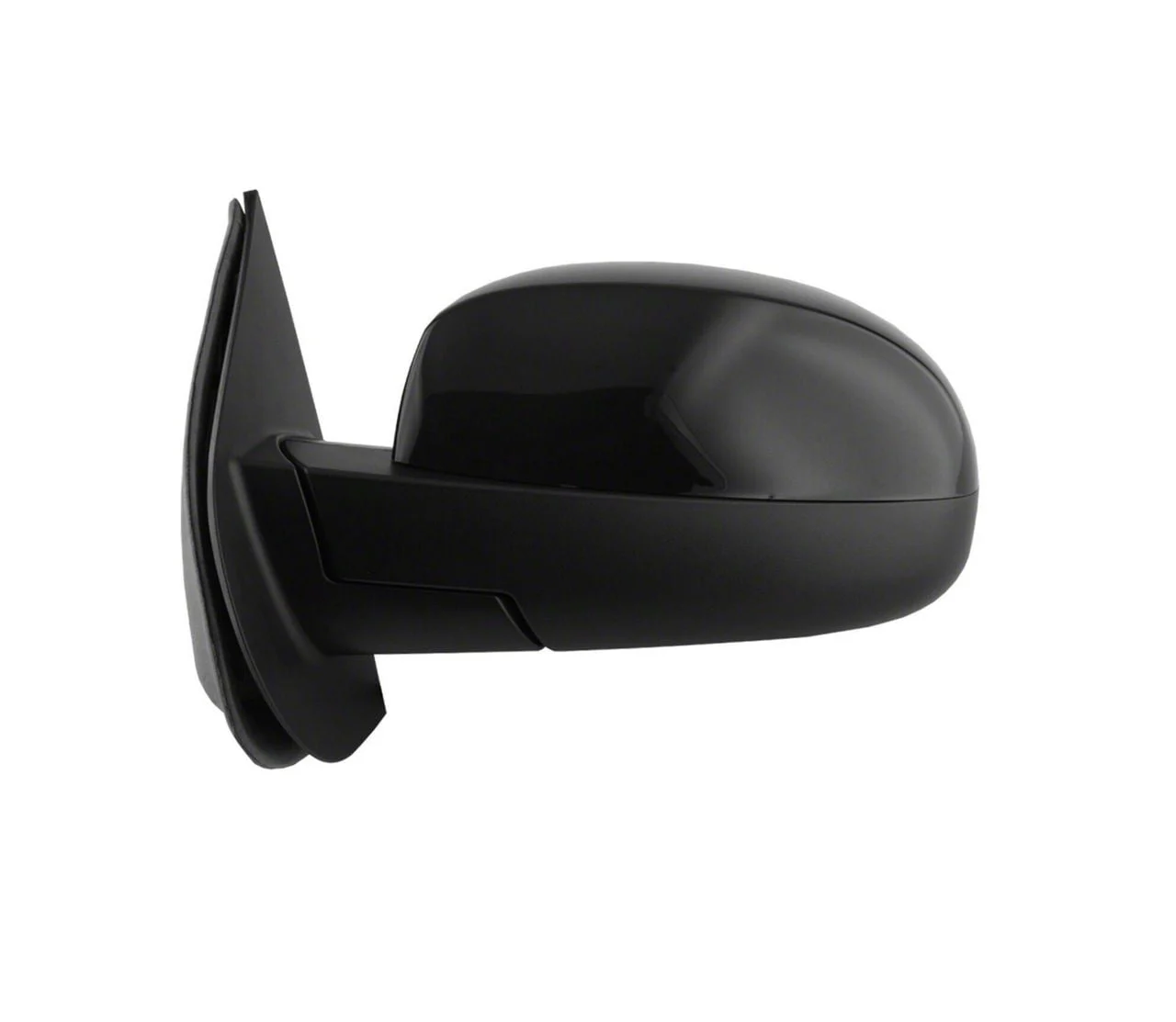 Powered Heated Mirror; Shiny Black; Driver Side (07-14 Silverado 1500)
