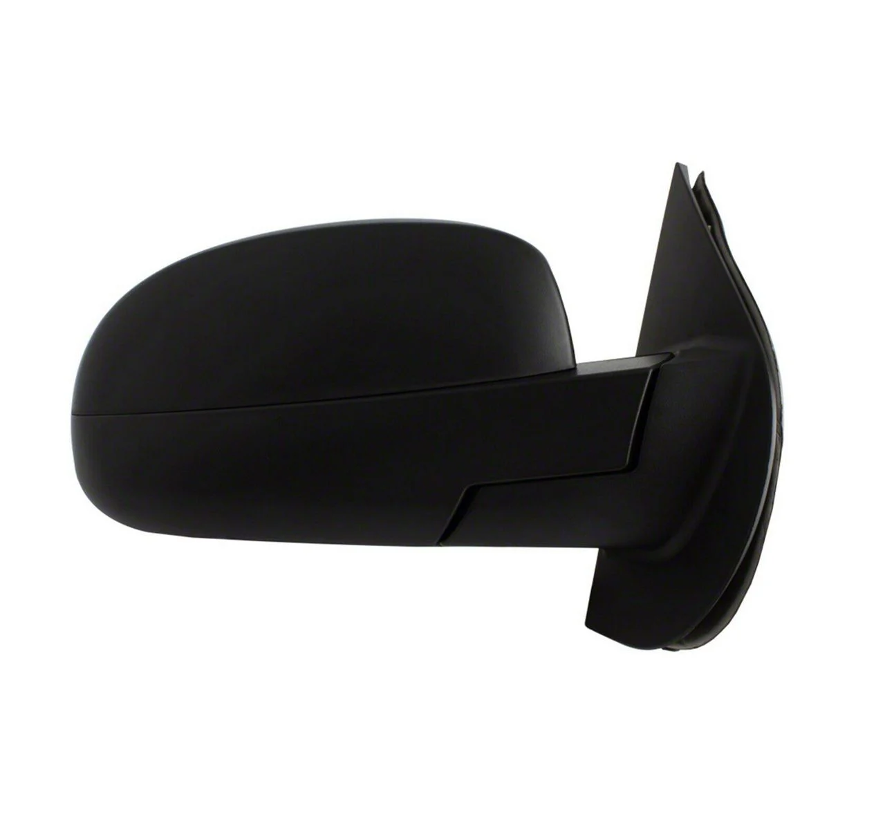 Powered Heated Mirror; Shiny Black; Passenger Side (07-14 Silverado 1500)