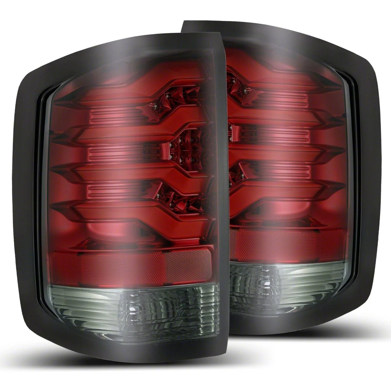 AlphaRex PRO-Series LED Tail Lights; Red Housing; Smoked Lens (14-18 Silverado 1500 w/ Factory Halogen Tail Lights)