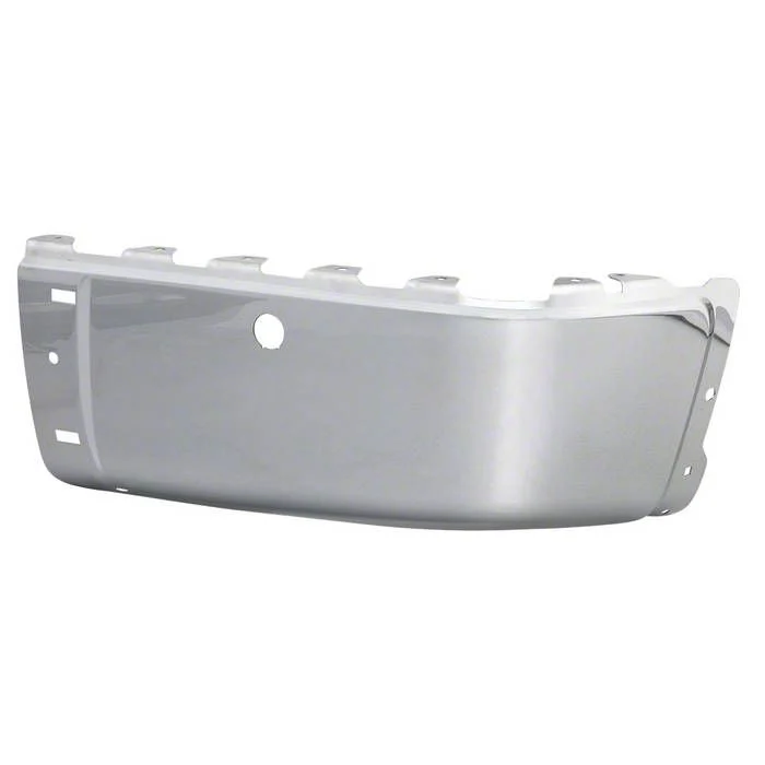 Rear Bumper Cap End; Pre-Drilled for Backup Sensors; Passenger Side; Chrome (07-13 Silverado 1500)