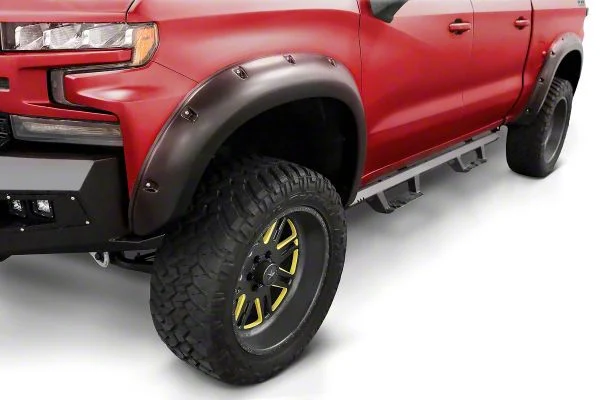 Ruff Riderz Fender Flares; Smooth Black (19-25 Silverado 1500)