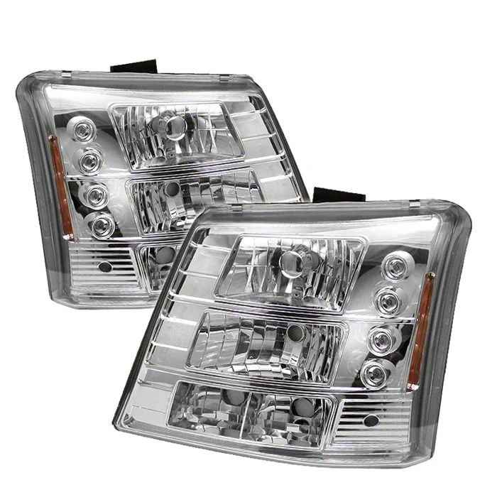 Signature Series Crystal Headlights; Chrome Housing; Clear Lens (03-06 Silverado 1500)