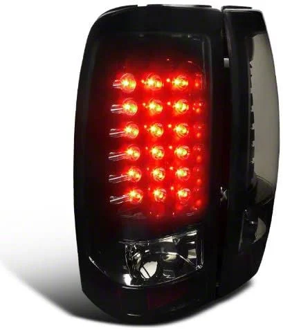 LED Tail Lights; Gloss Black Housing; Smoked Lens (03-06 Silverado 1500 Fleetside)