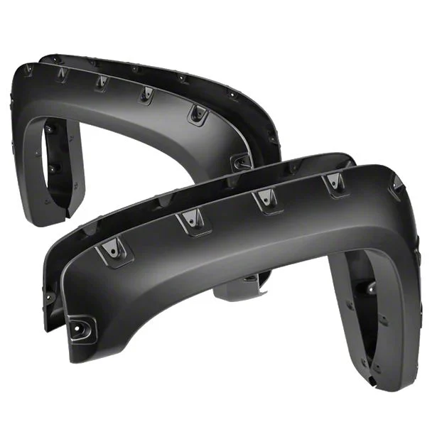 Terrain Fender Flares; Smooth Matte Black (07-13 Silverado 1500 w/ 6.50-Foot Standard & 8-Foot Long Box)