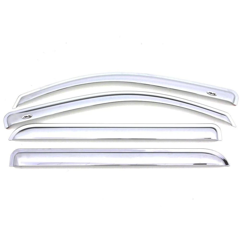Ventvisor Window Deflectors; Front and Rear; Chrome (14-18 Silverado 1500 Crew Cab)