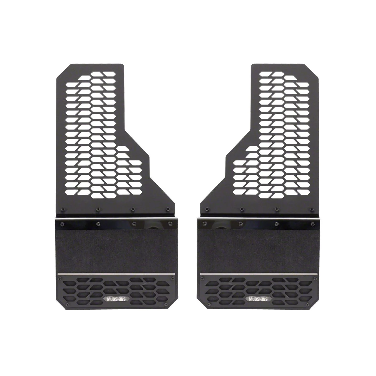 Putco Hex Mud Skins; High-Density Polyethylene; Front (15-19 Silverado 2500 HD DRW)