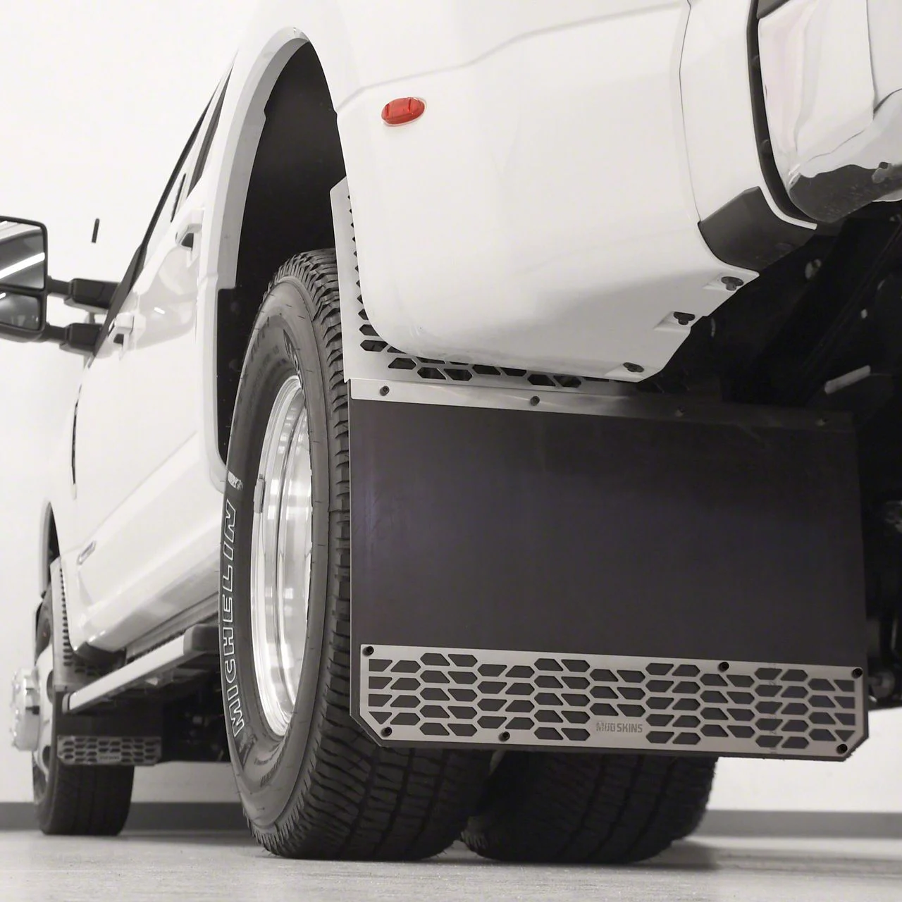 Putco Hex Mud Skins; Brushed; Rear (20-26 Silverado 2500 HD DRW)