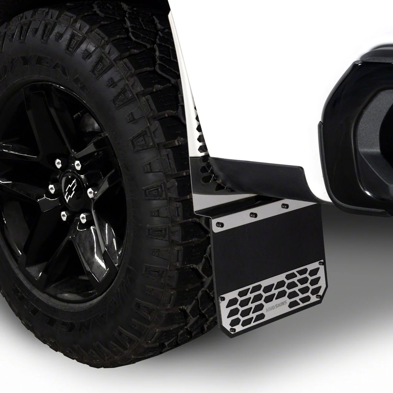 Putco Hex Mud Skins; Polished; Front (20-26 Silverado 2500 HD)