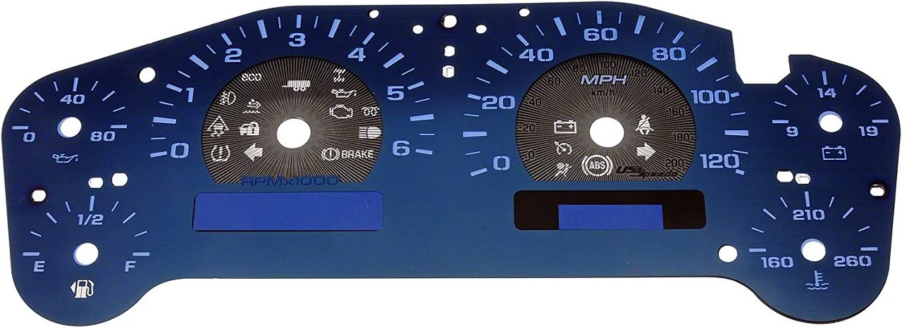 Instrument Cluster Upgrade Kit with Transmission Temperature; Aqua (07-11 Silverado 3500 HD)