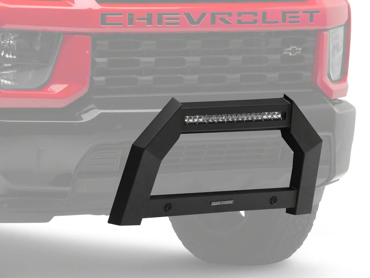 Armour LED Bull Bar; Matte Black (20-26 Silverado 3500 HD)