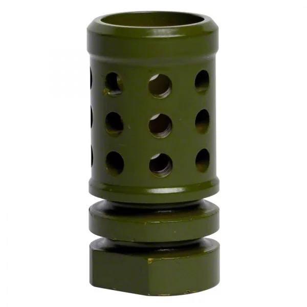 Perforated Hole Design AR-15 Rifle Barrel Antenna Tip Flash Hider; Olive Drab/Army Green (Universal; Some Adaptation May Be Required)