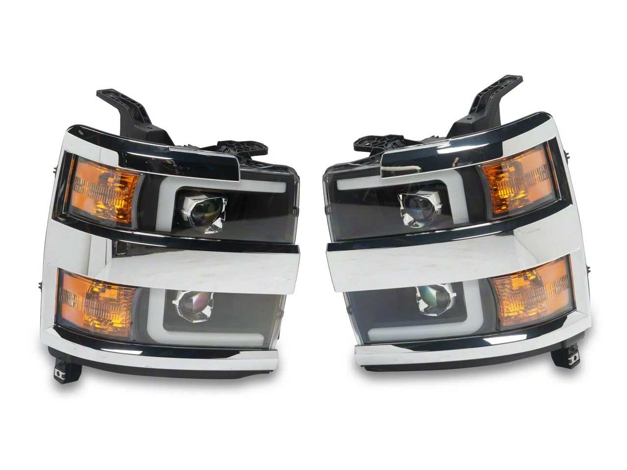AlphaRex PRO-Series Projector Headlights; Black Housing; Clear Lens (15-19 Silverado 3500 HD)