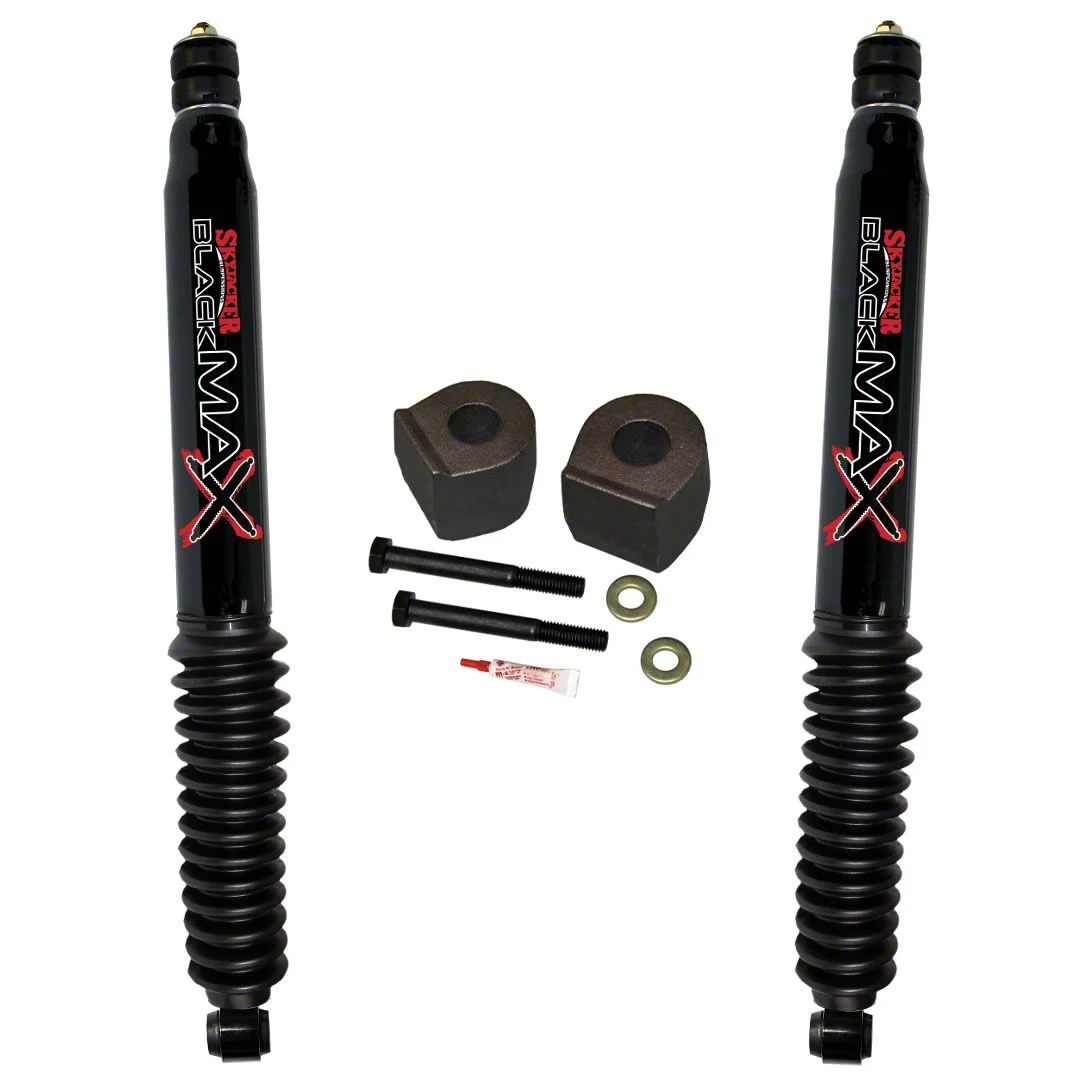 SkyJacker 2.50-Inch Metal Spacer Leveling Kit with Black MAX Shocks (11-16 4WD F-350 Super Duty)