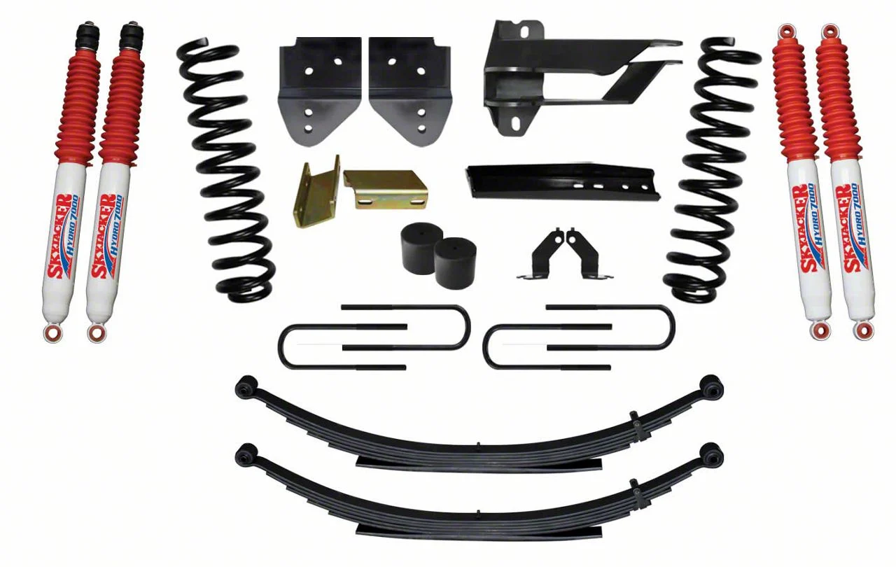 SkyJacker 4-Inch Suspension Lift Kit with Rear Leaf Springs and Hydro Shocks (17-22 4WD 6.2L F-350 Super Duty)