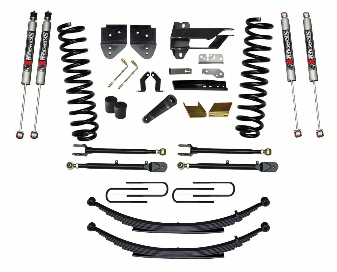 SkyJacker 6-Inch 4-Link Suspension Lift Kit with Rear Leaf Springs and M95 Performance Shocks (17-22 4WD 6.2L F-350 Super Duty)