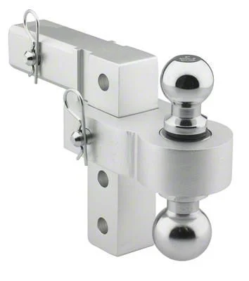 Smittybilt 6-Inch Ball Mount Drop; Aluminum; Adjustable (Universal; Some Adaptation May Be Required)