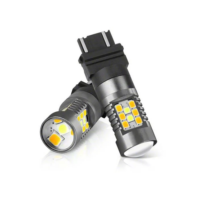 LED Chip Machine-Soldered Bulbs; White/JDM Yellow; 3157