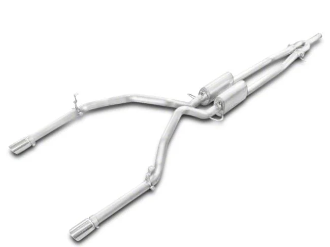 Stainless Works Turbo Chambered Dual Exhaust System; Factory Connect; Rear Exit (07-18 5.3L Sierra 1500)