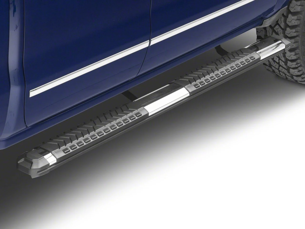 STX400 Running Boards; Rocker Mount; Stainless Steel (14-18 Silverado 1500 Double Cab, Crew Cab)