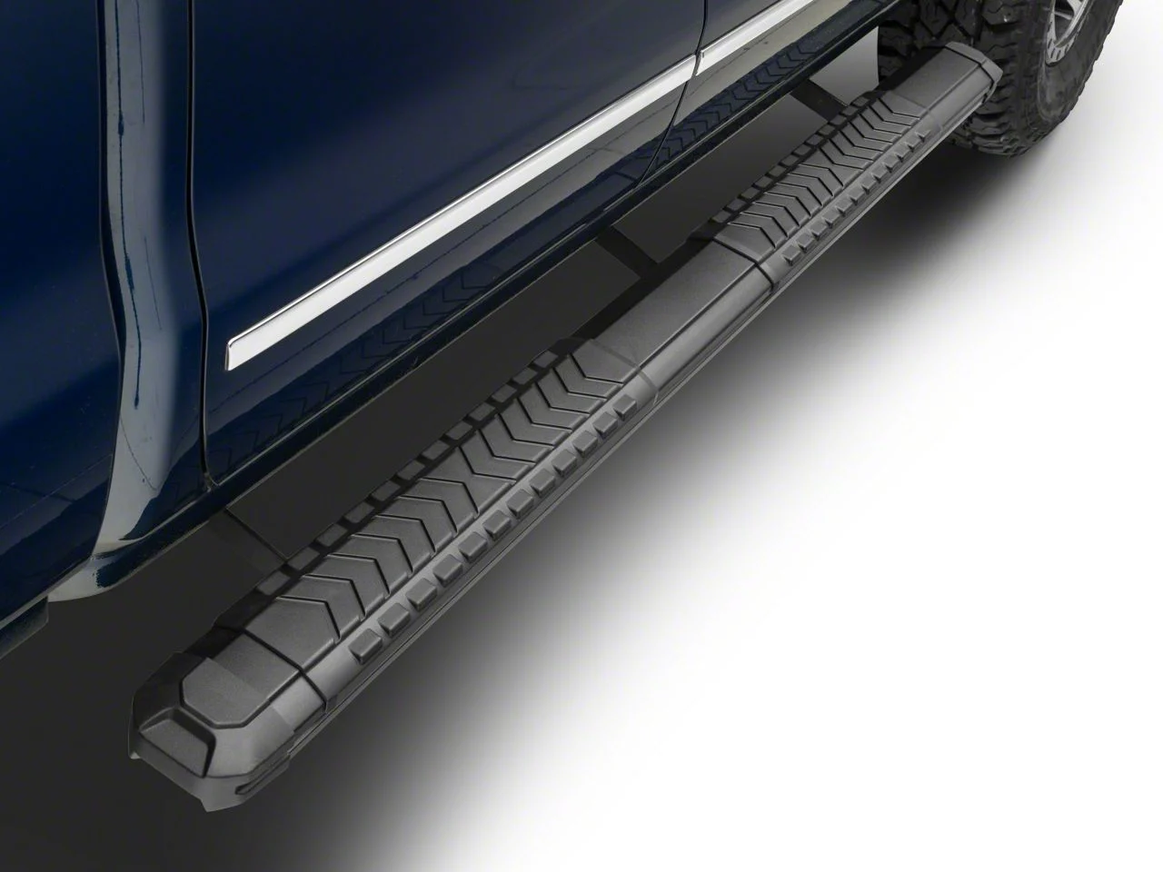 STX400 Running Boards; Rocker Mount; Black (14-18 Silverado 1500 Double Cab)