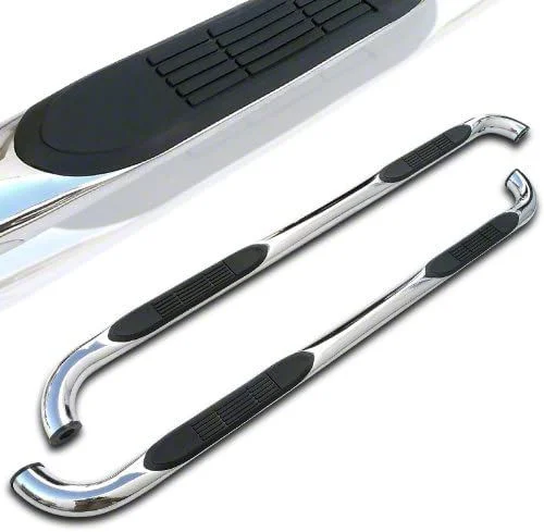 3-Inch Round Side Step Bars; Chrome (11-16 F-250 Super Duty SuperCrew)