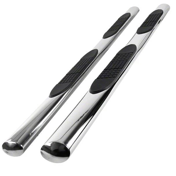 4-Inch Oval Side Step Bars; Chrome (17-26 F-250 Super Duty SuperCab)