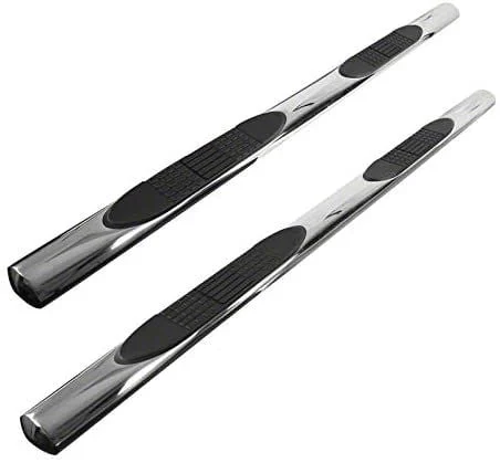 4-Inch Oval Side Step Bars; Chrome (11-16 F-250 Super Duty SuperCrew)