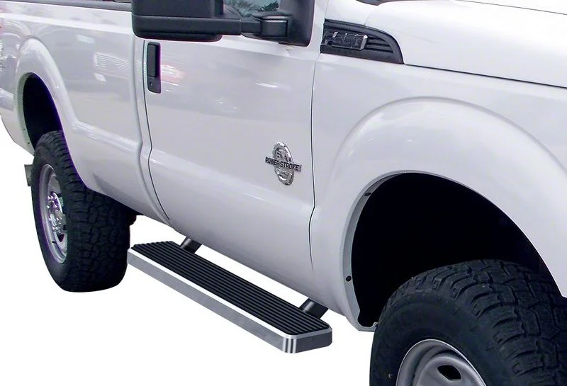 5-Inch iStep Running Boards; Hairline Silver (11-16 F-250 Super Duty Regular Cab)