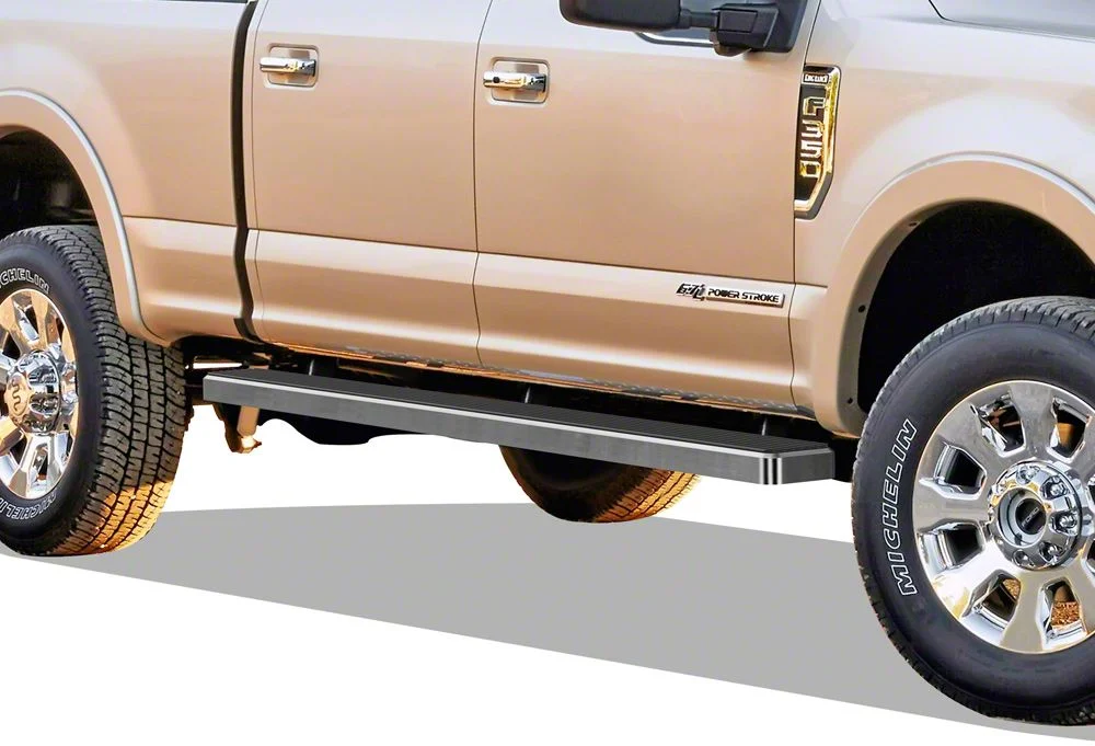 5-Inch iStep Running Boards; Hairline Silver (11-16 F-250 Super Duty SuperCrew)