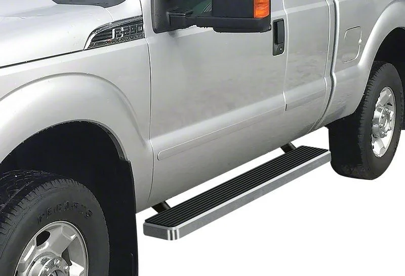 5-Inch iStep Running Boards; Hairline Silver (11-16 F-250 Super Duty SuperCab)