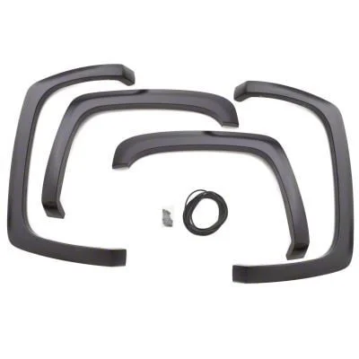 Elite Series Sport Style Fender Flares; Front and Rear; Smooth Black (17-22 F-250/F-350 Super Duty SRW)
