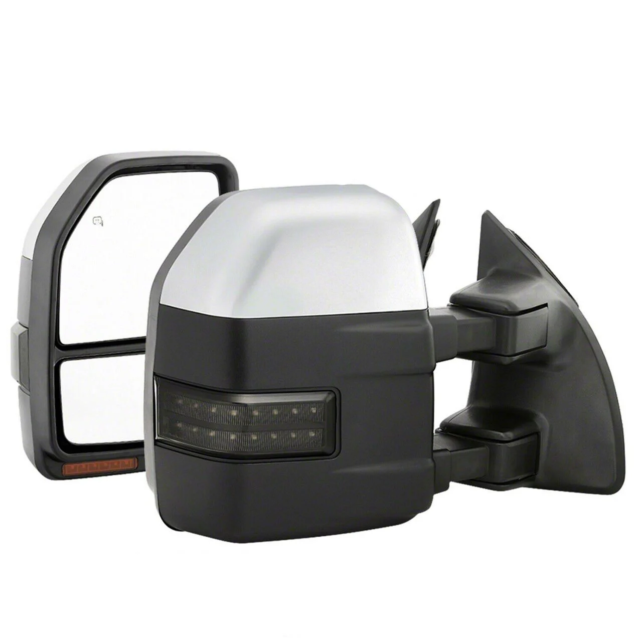 G4 Powered Heated Mirrors with Smoked Sequential LED Turn Signals; Chrome (11-15 F-250 Super Duty)