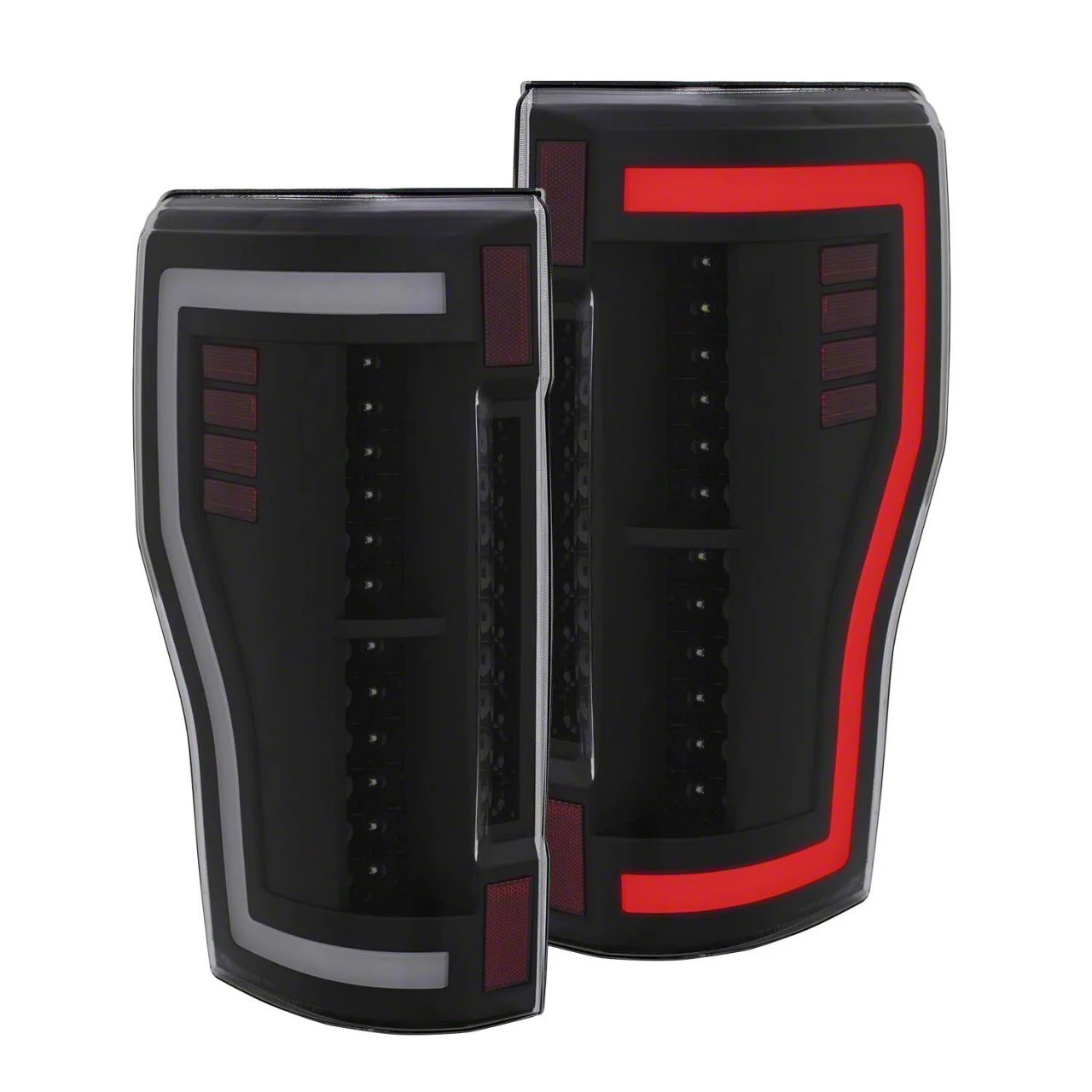 LED Tail Lights; Black Housing; Clear Lens (17-19 F-250 Super Duty w/ Factory Halogen Non-BLIS Tail Lights)