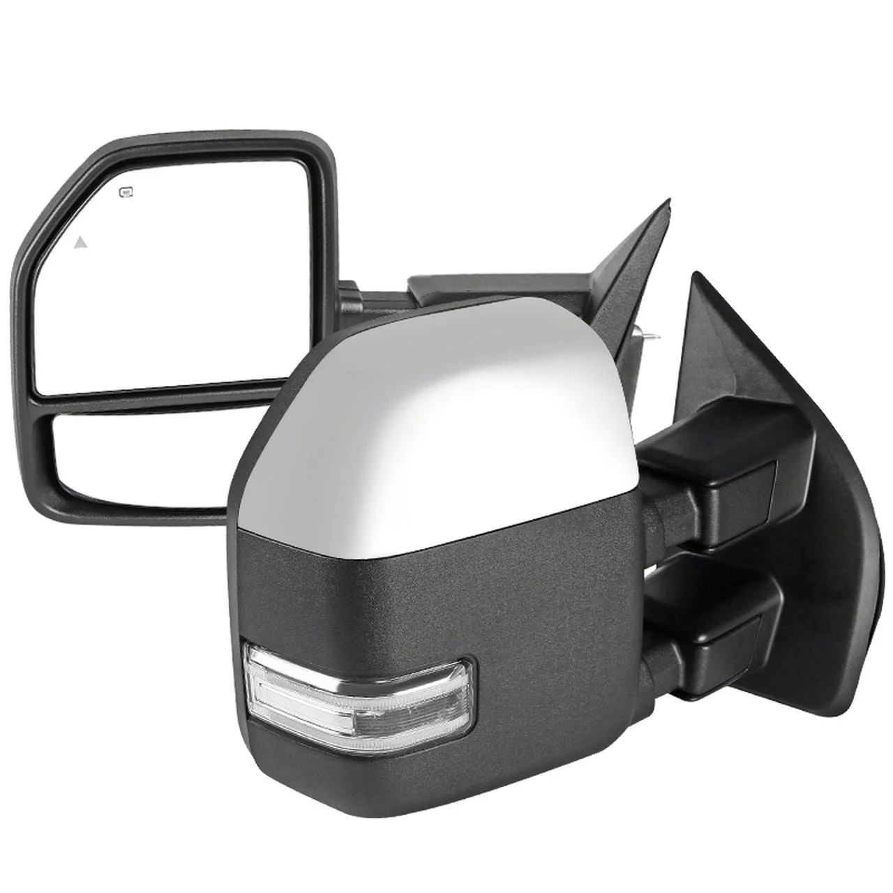 Powered Heated Towing Mirrors with LED Turn Signals; Chrome (17-19 F-250 Super Duty)