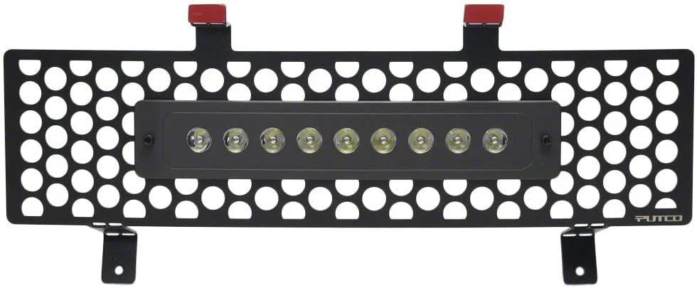 Putco Punch Design Lower Bumper Grille Insert with 10-Inch Luminix Light Bar; Black (11-16 F-250 Super Duty)