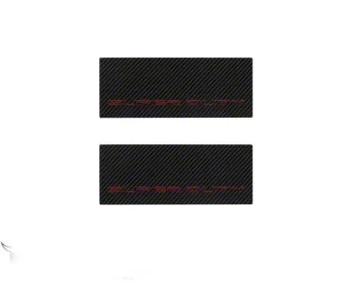Rear Door Sill Protection with Super Duty Logo; Raw Carbon Fiber; Black and Red (17-26 F-250 Super Duty SuperCrew)