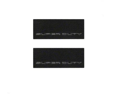 Rear Door Sill Protection with Super Duty Logo; Raw Carbon Fiber; Black and Gray (17-26 F-250 Super Duty SuperCrew)