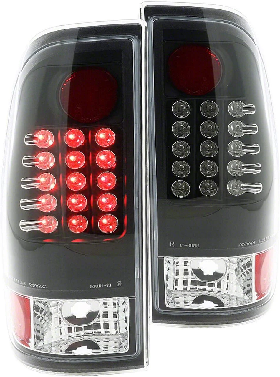 LED Tail Lights; Matte Black Housing; Clear Lens (11-16 F-250 Super Duty)