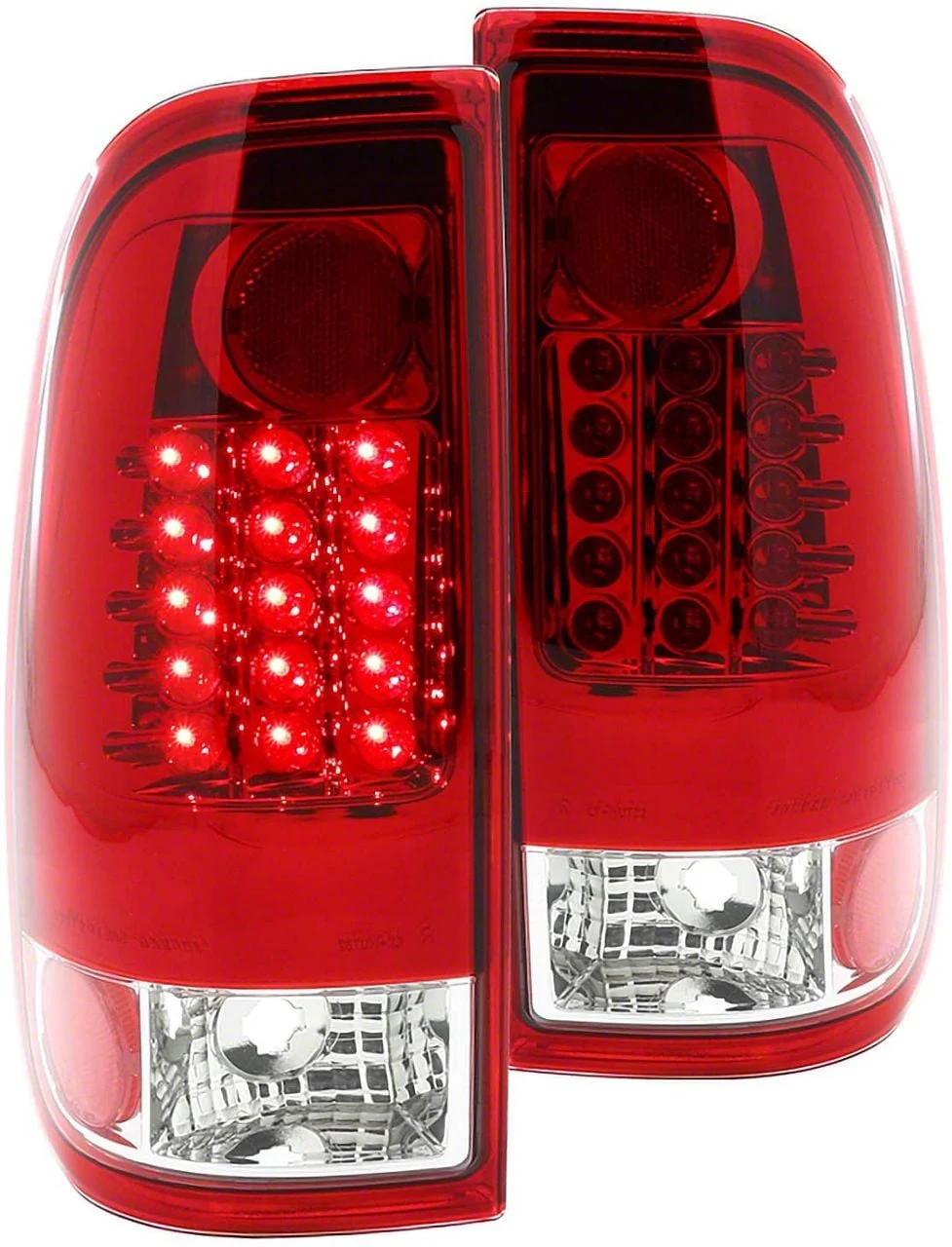 LED Tail Lights; Chrome Housing; Red/Clear Lens (11-16 F-250 Super Duty)