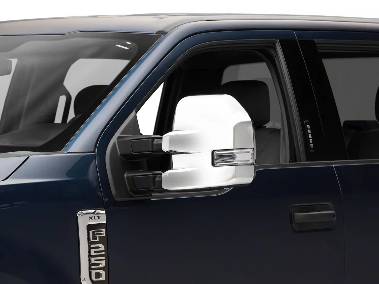 Putco Towing Mirror Covers; Chrome (17-26 F-250 Super Duty)