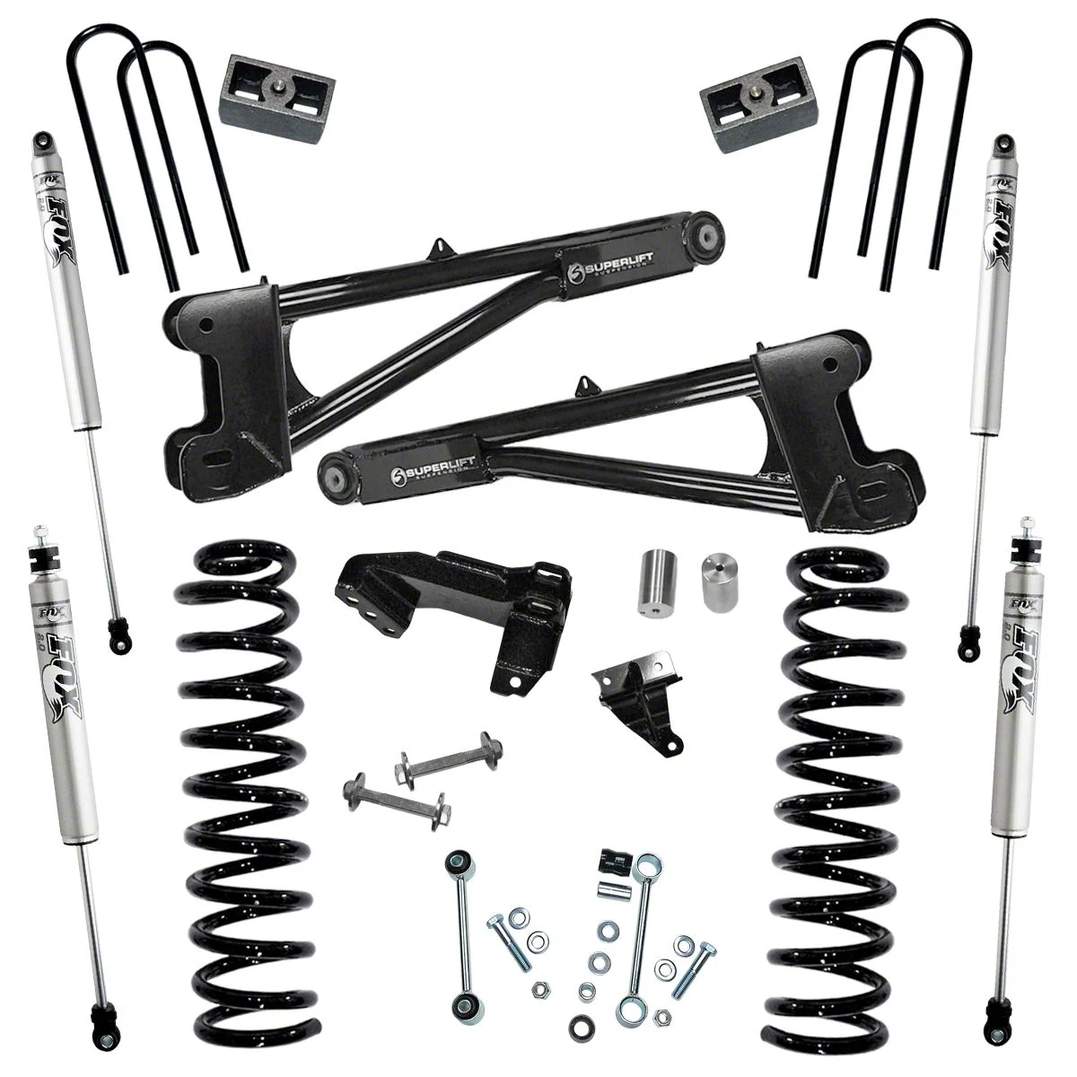 SuperLift 4-Inch Suspension Lift Kit with Radius Arms and Fox Shocks (11-16 4WD 6.7L Powerstroke F-350 Super Duty)