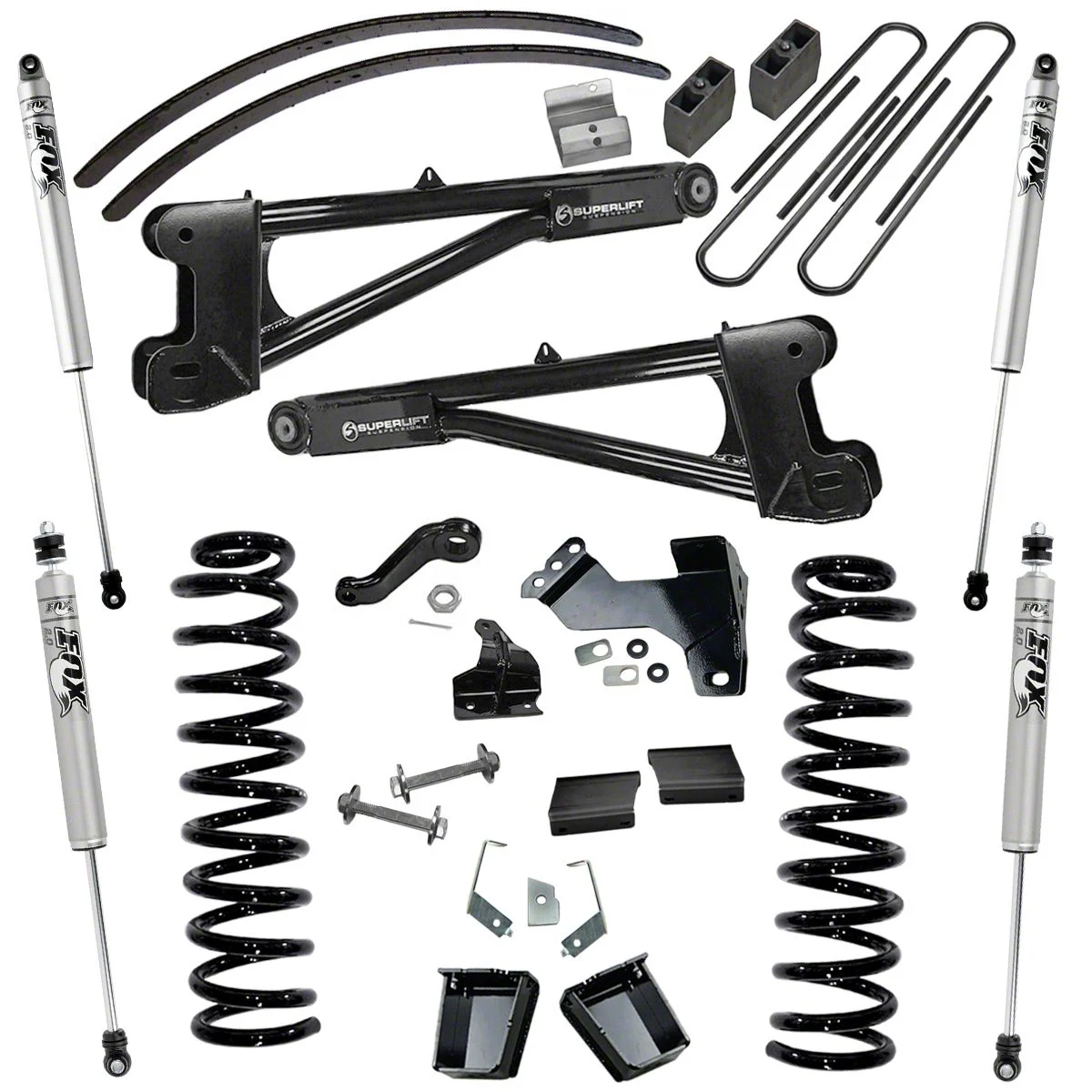 SuperLift 8-Inch Suspension Lift Kit with Radius Arms and Fox Shocks (11-16 4WD 6.7L Powerstroke F-350 Super Duty)