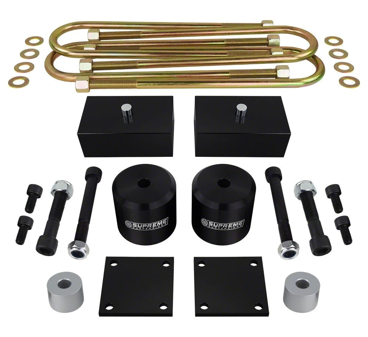 Supreme Suspensions 3-Inch Front / 1-Inch Rear Pro Billet Suspension Lift Kit (11-26 4WD F-350 Super Duty w/ Factory Overload Springs)