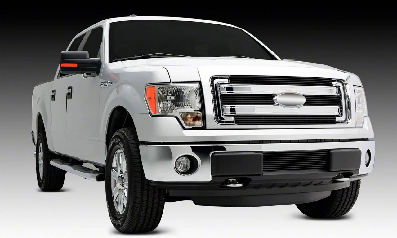 T-REX Grilles Billet Series 4-Piece Upper Overlay Grilles; Black (13-14 F-150 STX, XL, XLT, FX2, & FX4)