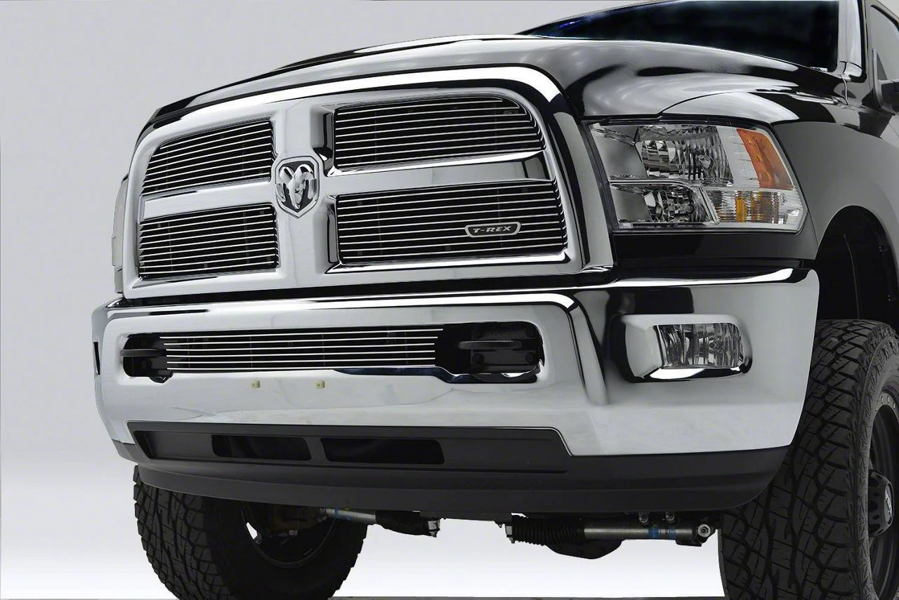 T-REX Grilles Billet Series Upper Overlay Grilles; Polished (13-18 RAM 2500, Excluding Power Wagon)