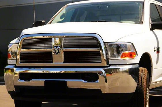 T-REX Grilles Billet Series Upper Overlay Grilles; Polished (10-12 RAM 3500)