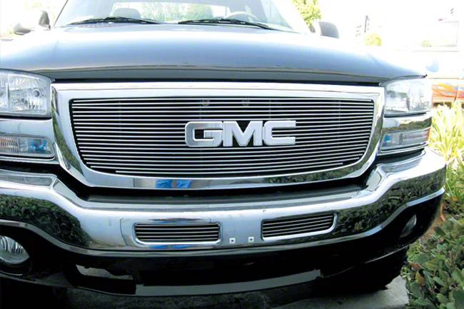 T-REX Grilles Billet Series Upper Overlay Grille; Polished (03-06 Sierra 1500, Excluding Denali)