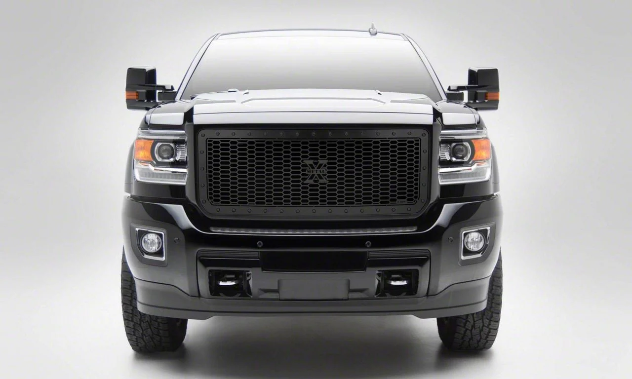 T-REX Grilles Stealth Laser X-Metal Series Upper Grille Insert; Black (15-19 Sierra 2500 HD)