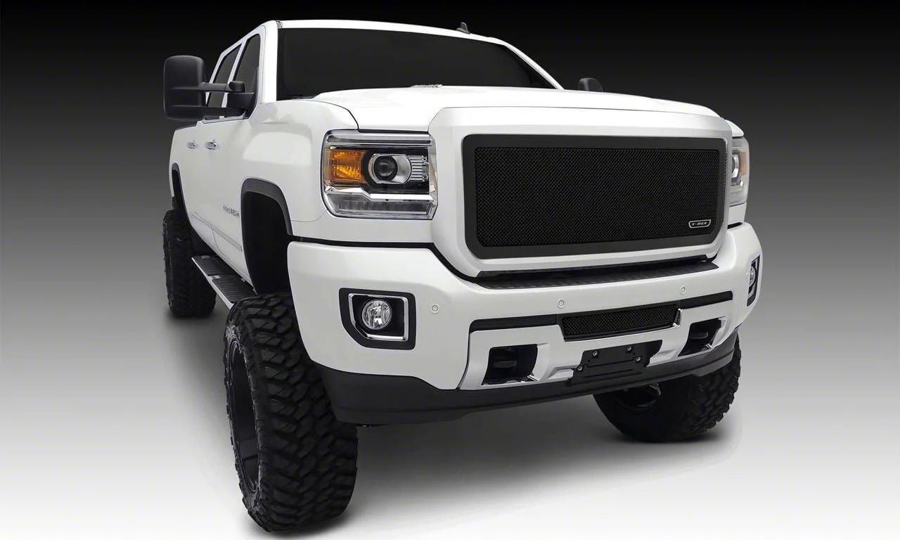 T-REX Grilles Upper Class Series Mesh Upper Grille Insert; Black (15-19 Sierra 2500 HD)