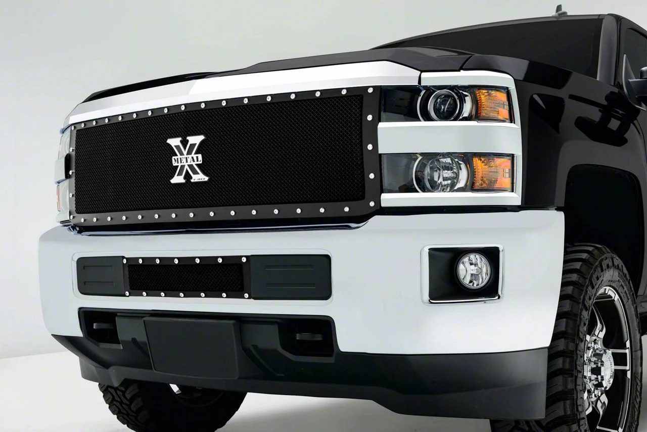 T-REX Grilles X-Metal Series Upper Replacement Grille; Black (15-19 Silverado 2500 HD)